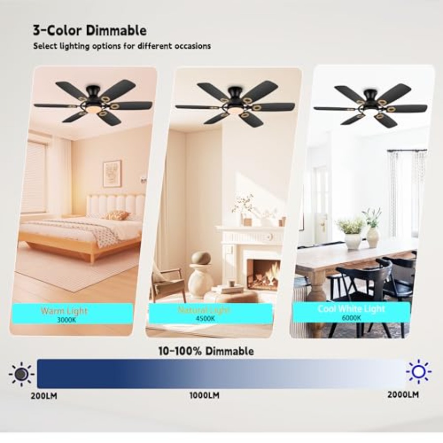 Ceiling Fans with Lights, Blac - Ceiling Fan Mount ulasan dan harga